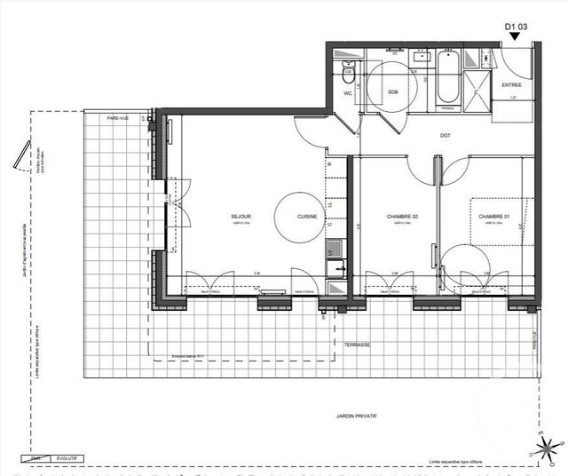 Appartement à louer - 3 pièces - 66.54 m2 - LA COURNEUVE - 93 - ILE-DE-FRANCE - Century 21 Immo Conseil